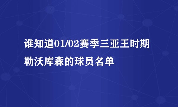 谁知道01/02赛季三亚王时期勒沃库森的球员名单