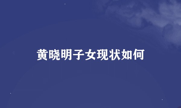 黄晓明子女现状如何