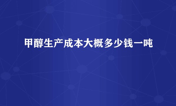 甲醇生产成本大概多少钱一吨
