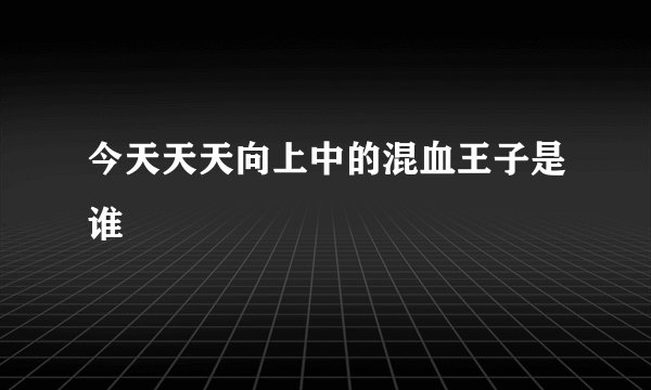 今天天天向上中的混血王子是谁