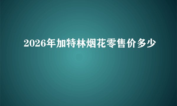 2026年加特林烟花零售价多少