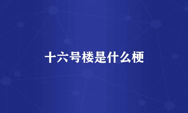 十六号楼是什么梗