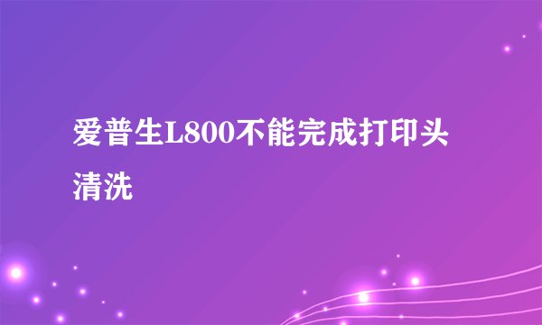 爱普生L800不能完成打印头清洗