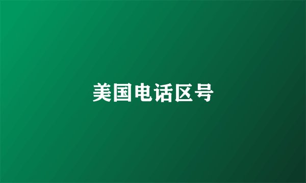 美国电话区号