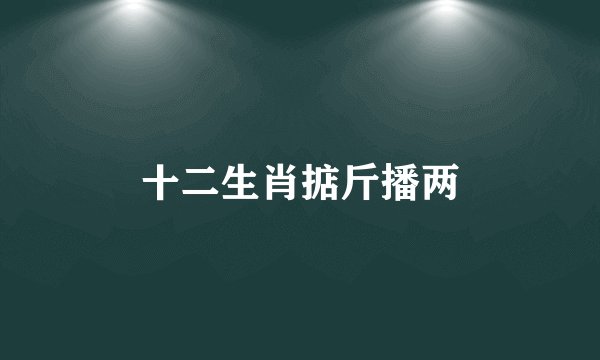 十二生肖掂斤播两
