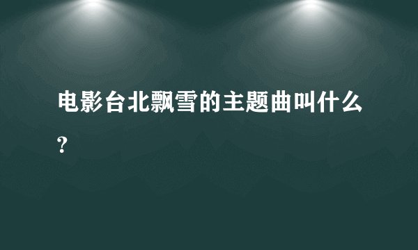 电影台北飘雪的主题曲叫什么？