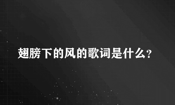 翅膀下的风的歌词是什么？