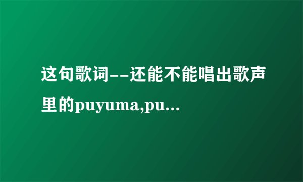 这句歌词--还能不能唱出歌声里的puyuma,puyuma是什么意思？