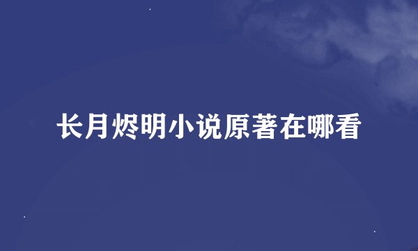 长月烬明小说原著在哪看