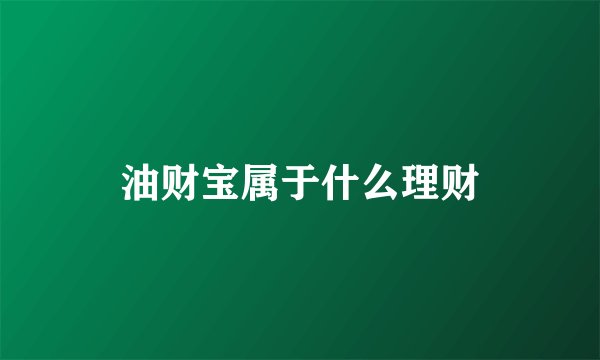 油财宝属于什么理财