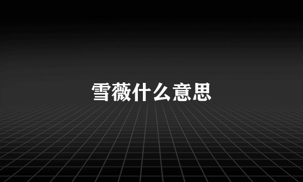 雪薇什么意思