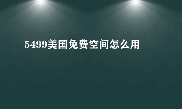 5499美国免费空间怎么用