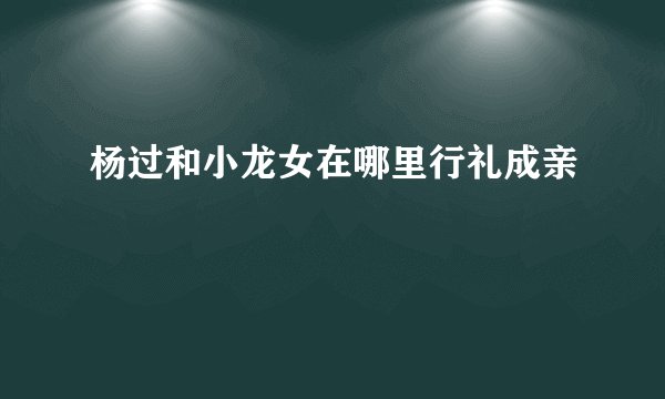 杨过和小龙女在哪里行礼成亲