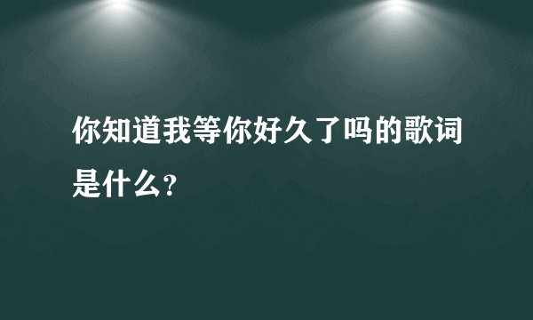 你知道我等你好久了吗的歌词是什么？