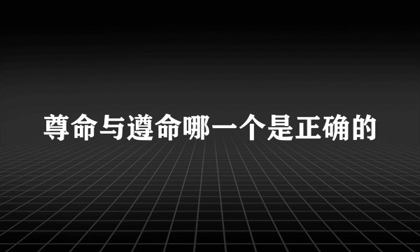 尊命与遵命哪一个是正确的