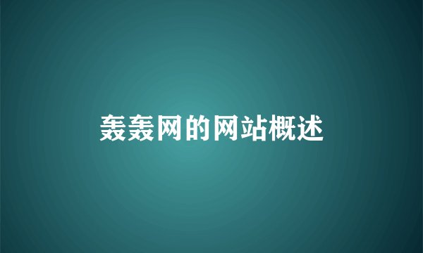 轰轰网的网站概述