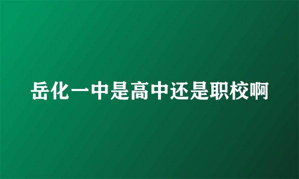 岳化一中是高中还是职校啊