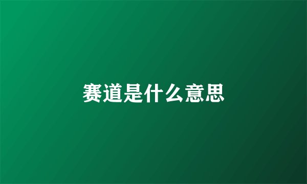 赛道是什么意思