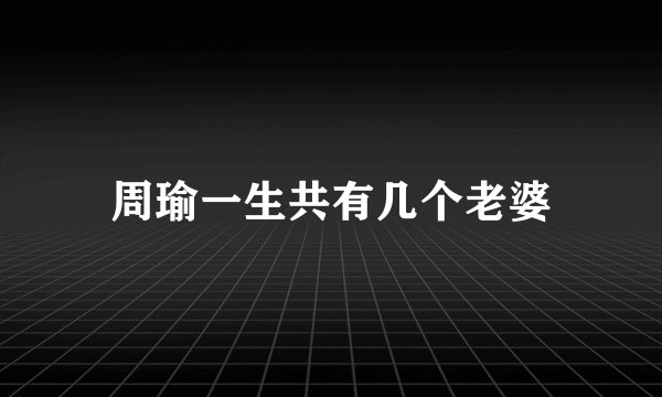 周瑜一生共有几个老婆