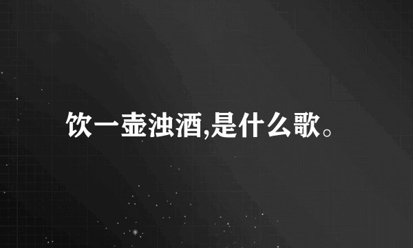 饮一壶浊酒,是什么歌。