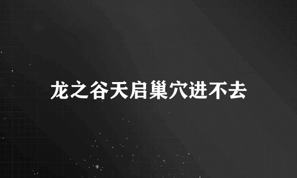 龙之谷天启巢穴进不去
