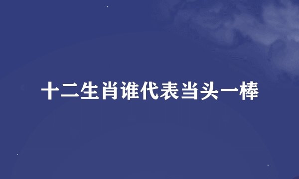 十二生肖谁代表当头一棒