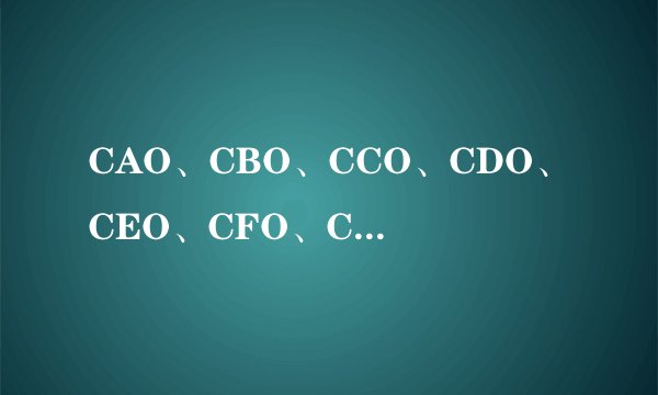 CAO、CBO、CCO、CDO、CEO、CFO、CIO、CGO。。。是什么