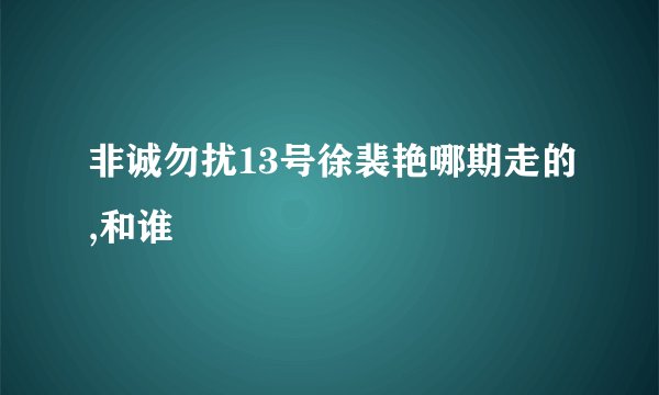 非诚勿扰13号徐裴艳哪期走的,和谁