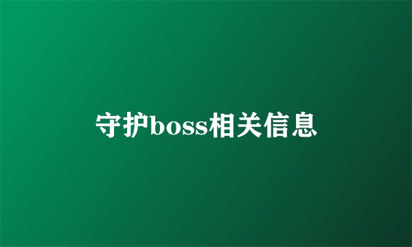 守护boss相关信息