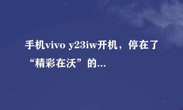 手机vivo y23iw开机，停在了“精彩在沃”的页面了，而且是一亮一灭的，在把电池取出再安上之后