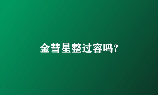 金彗星整过容吗?