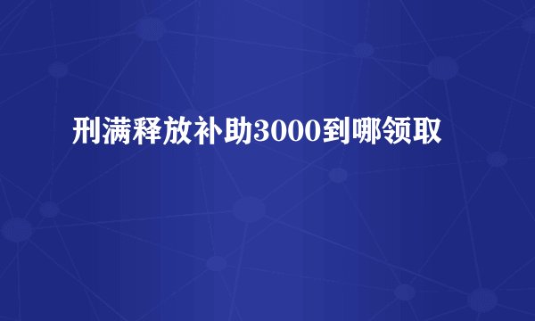 刑满释放补助3000到哪领取