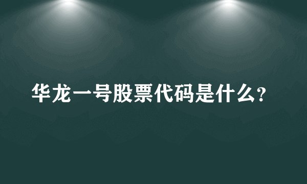 华龙一号股票代码是什么？