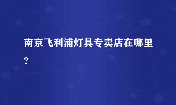 南京飞利浦灯具专卖店在哪里？