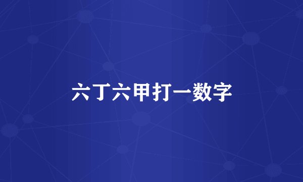 六丁六甲打一数字