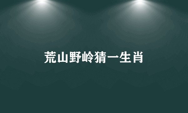 荒山野岭猜一生肖