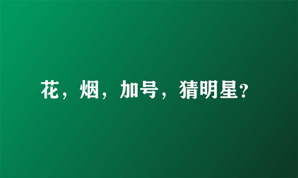 花，烟，加号，猜明星？