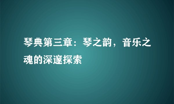 琴典第三章：琴之韵，音乐之魂的深邃探索