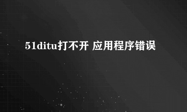 51ditu打不开 应用程序错误