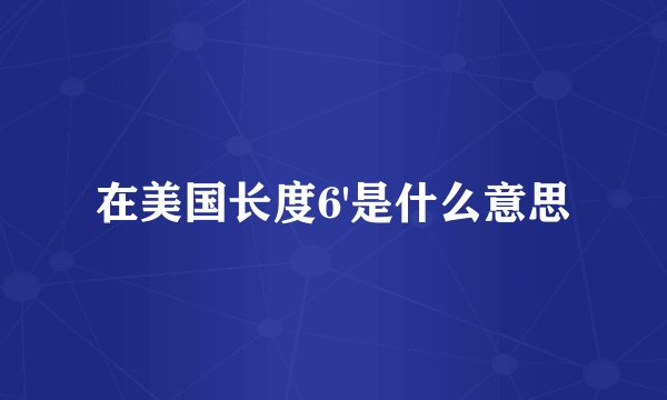 在美国长度6'是什么意思