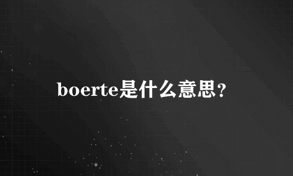 boerte是什么意思？