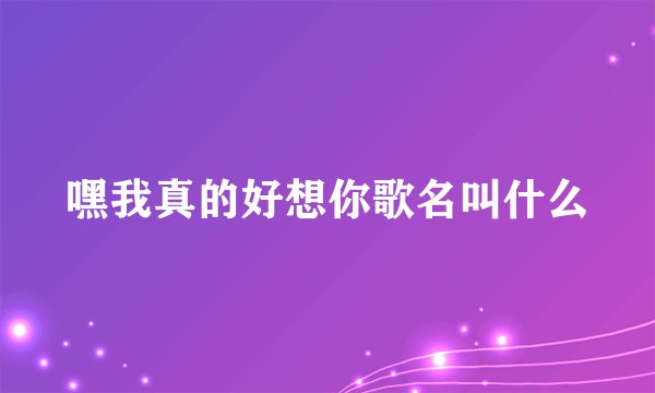 嘿我真的好想你歌名叫什么