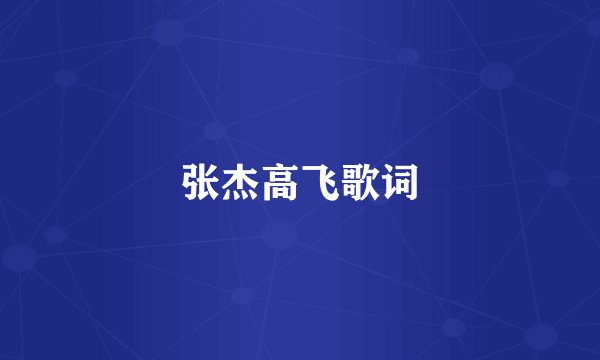 张杰高飞歌词