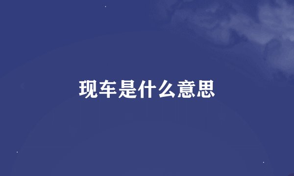 现车是什么意思