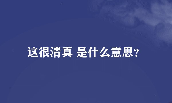 这很清真 是什么意思?