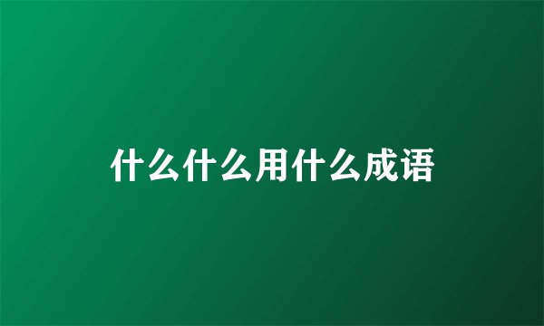 什么什么用什么成语