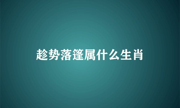 趁势落篷属什么生肖