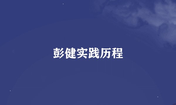 彭健实践历程
