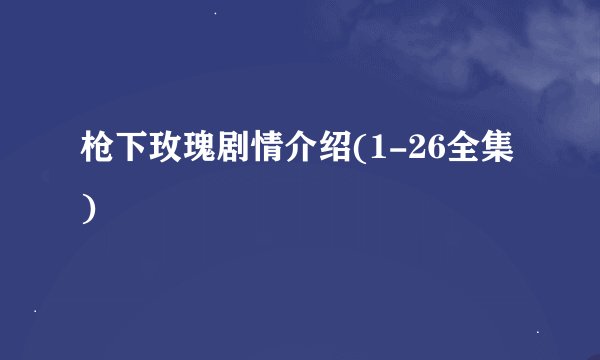 枪下玫瑰剧情介绍(1-26全集)