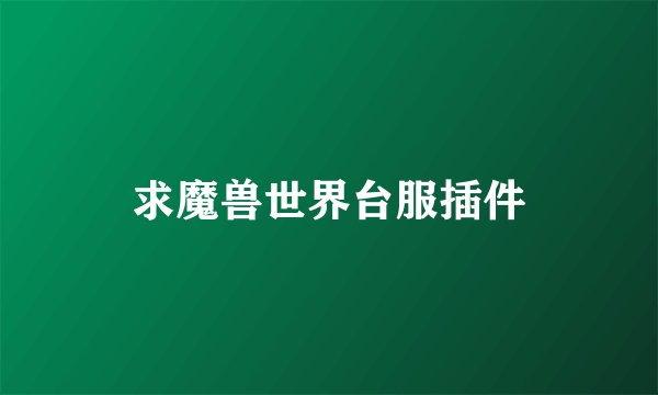 求魔兽世界台服插件